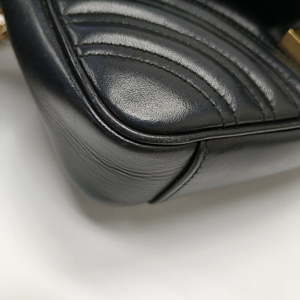 GG Marmont Small Quilted Calfskin Black