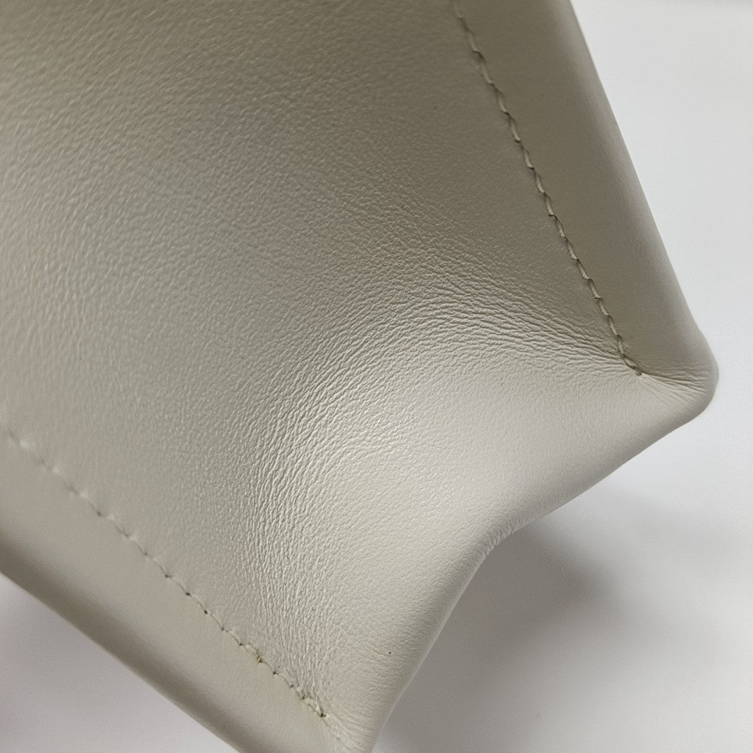 Book Tote Mini Cannage Calfskin White