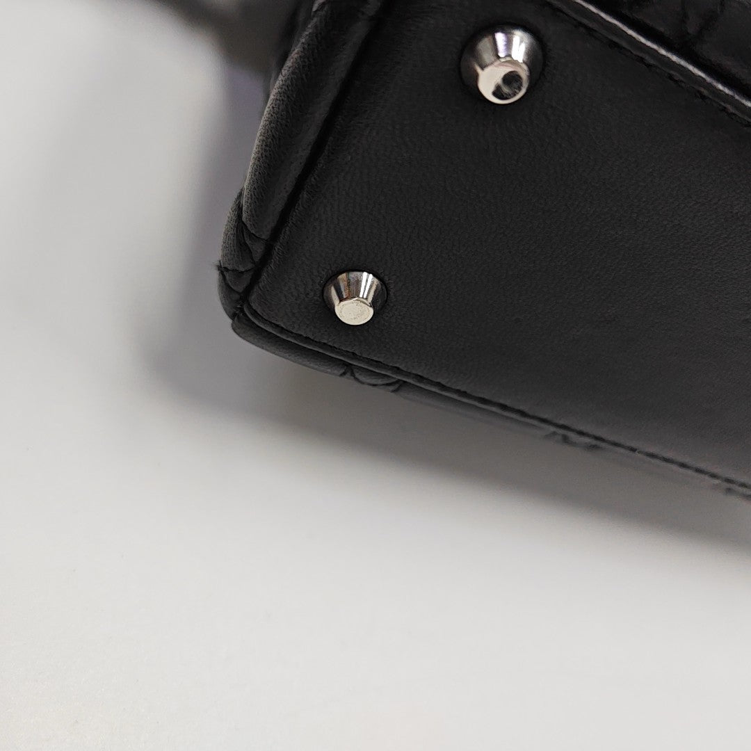Lady Dior Mini Cannage Lambskin Black