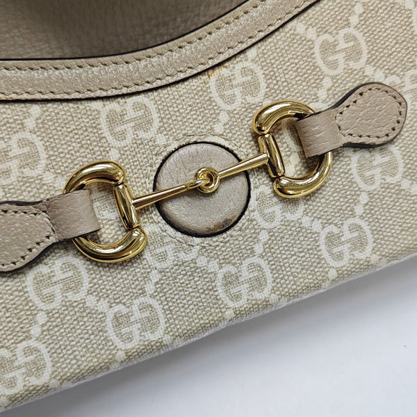 Horsebit 1955 Mini Monogram Coated Canvas Beige