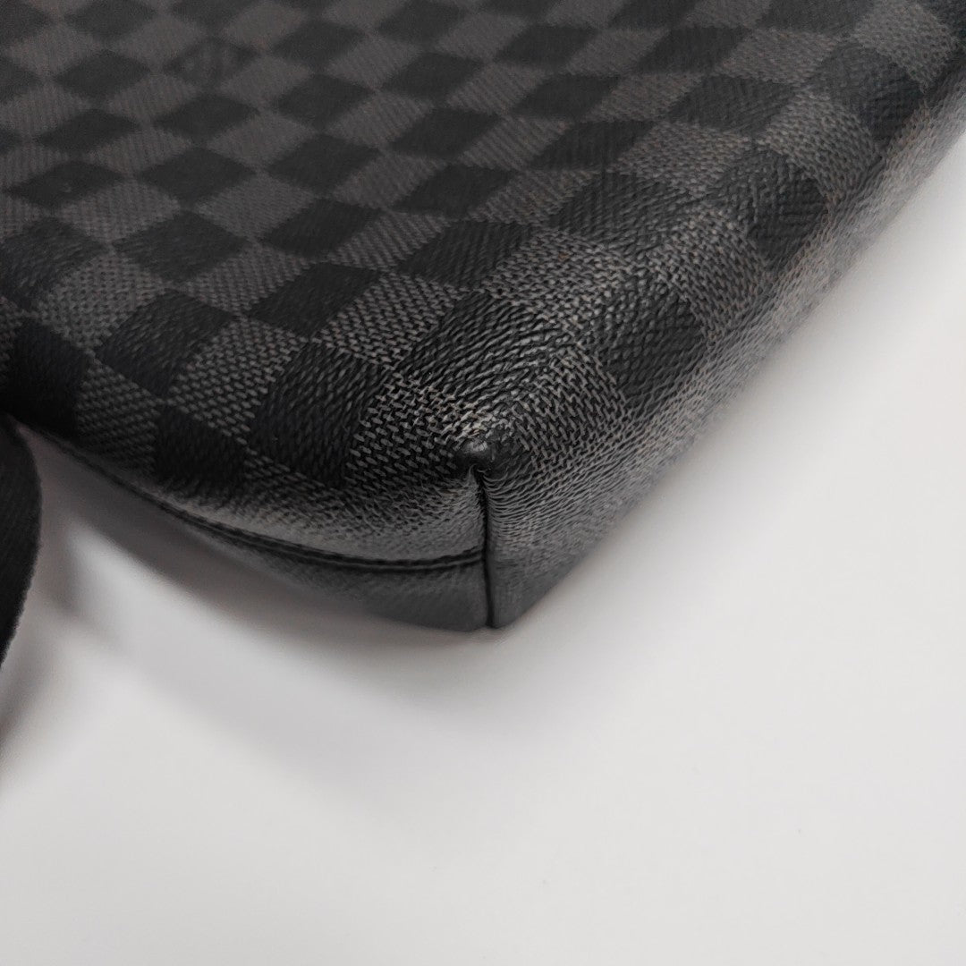MICK Damier Graphite Coated Canvas Gray