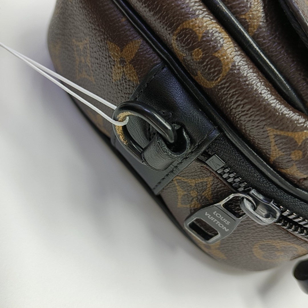 S LOCK Monogram Coated Canvas Brown