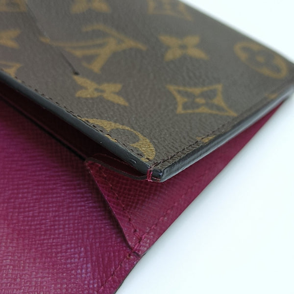 SARAH Monogram Coated Canvas Brown Wallet
