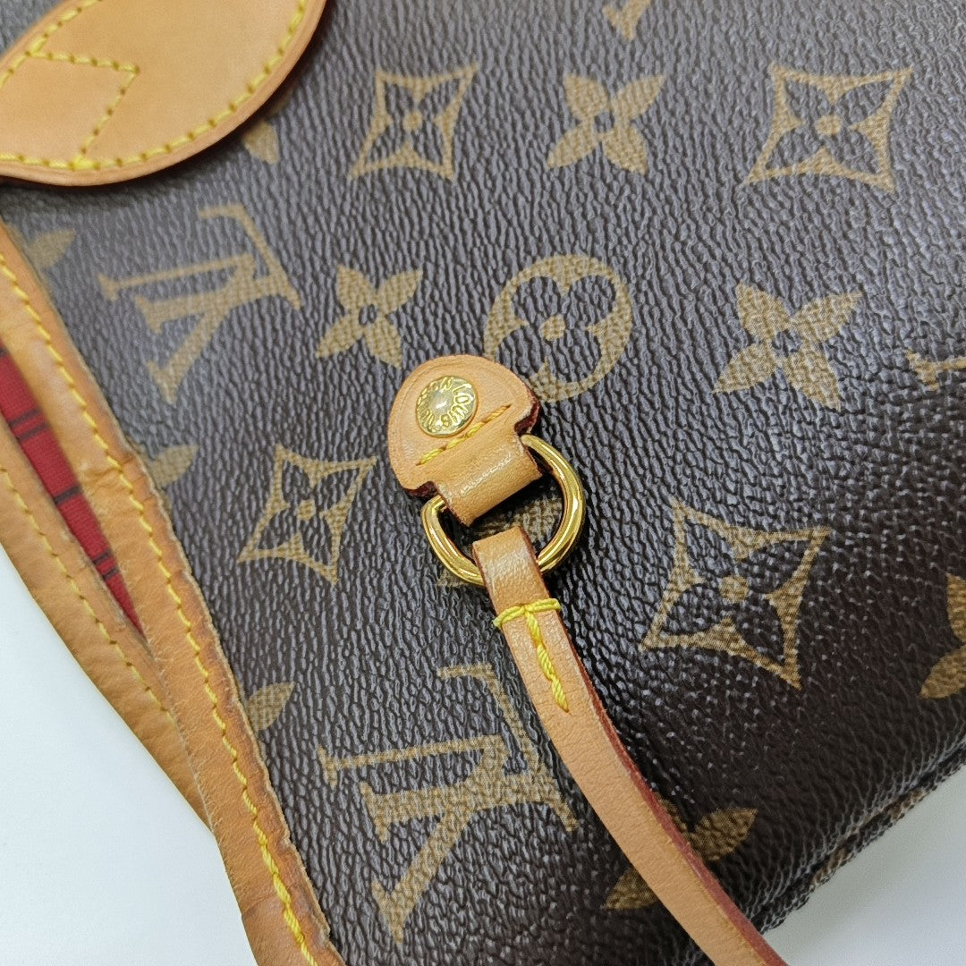 NEVERFULL MM Monogram Coated Canvas Brown