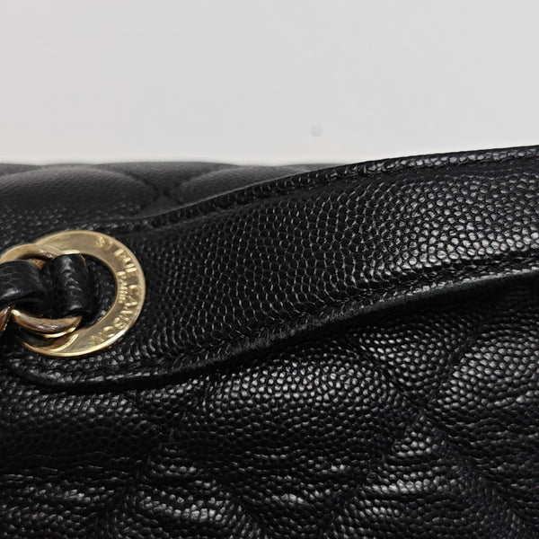 COCO HANDLE Small Quilted Grained Calfskin Black