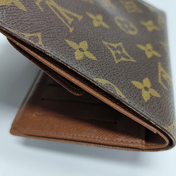 PORTE MONNAIE Monogram Coated Canvas Brown Wallet