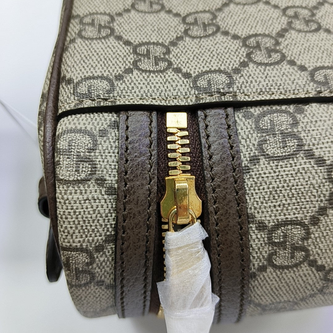 Ophidia Mini Monogram Coated Canvas Beige