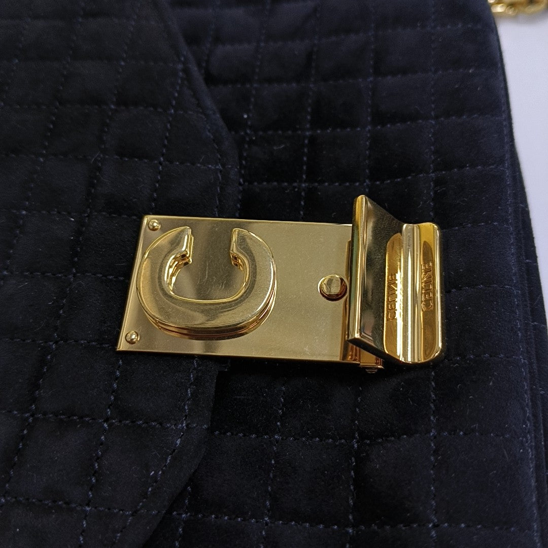 Authenticated pre-owned  C Suede Black - Shoulder Bag at Looply