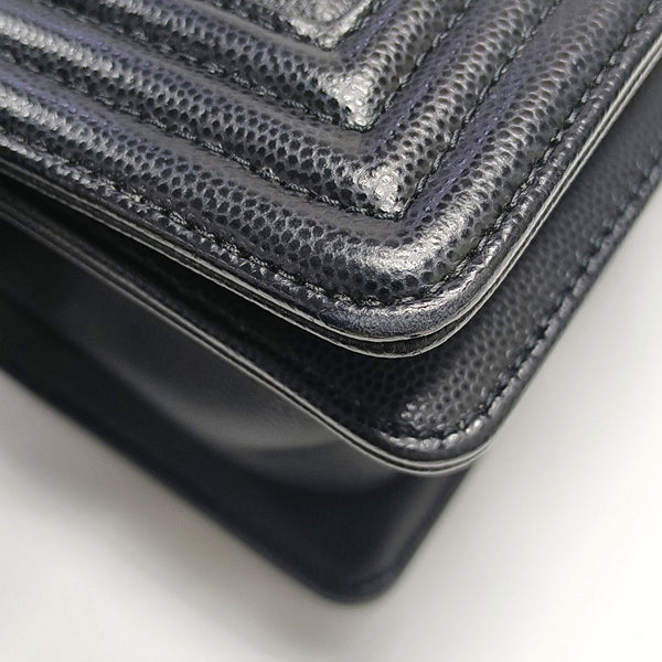 BOY CHANEL Small Quilted Grained Calfskin Black