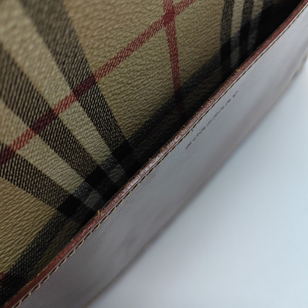 Coated Canvas Shoulder Bag Brown