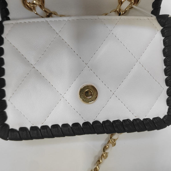 Quilted Lambskin Shoulder Bag White