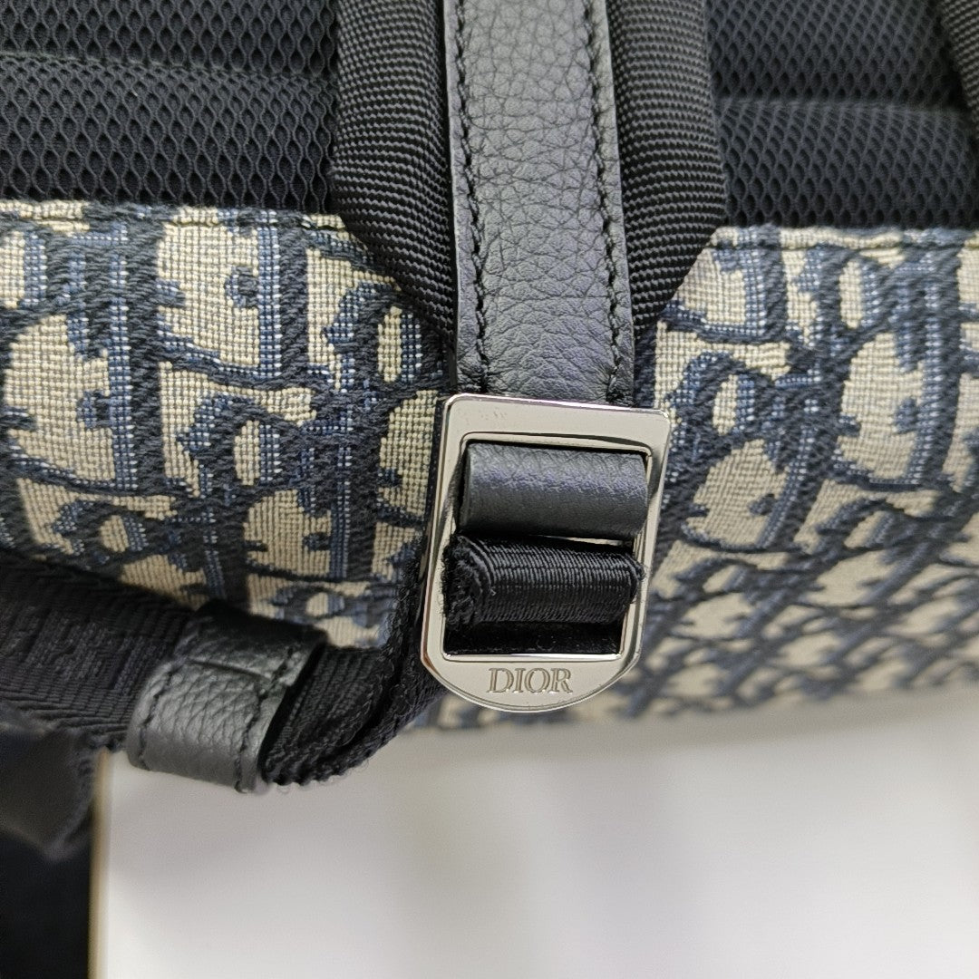Oblique Canvas Backpack Blue
