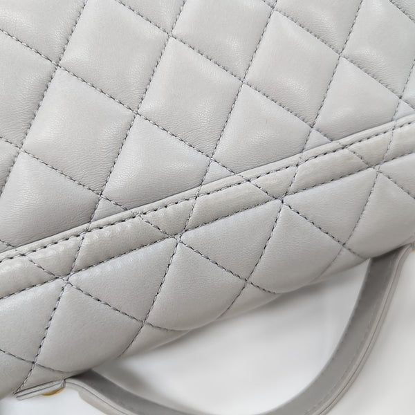 Quilted Calfskin Shoulder Bag Gray