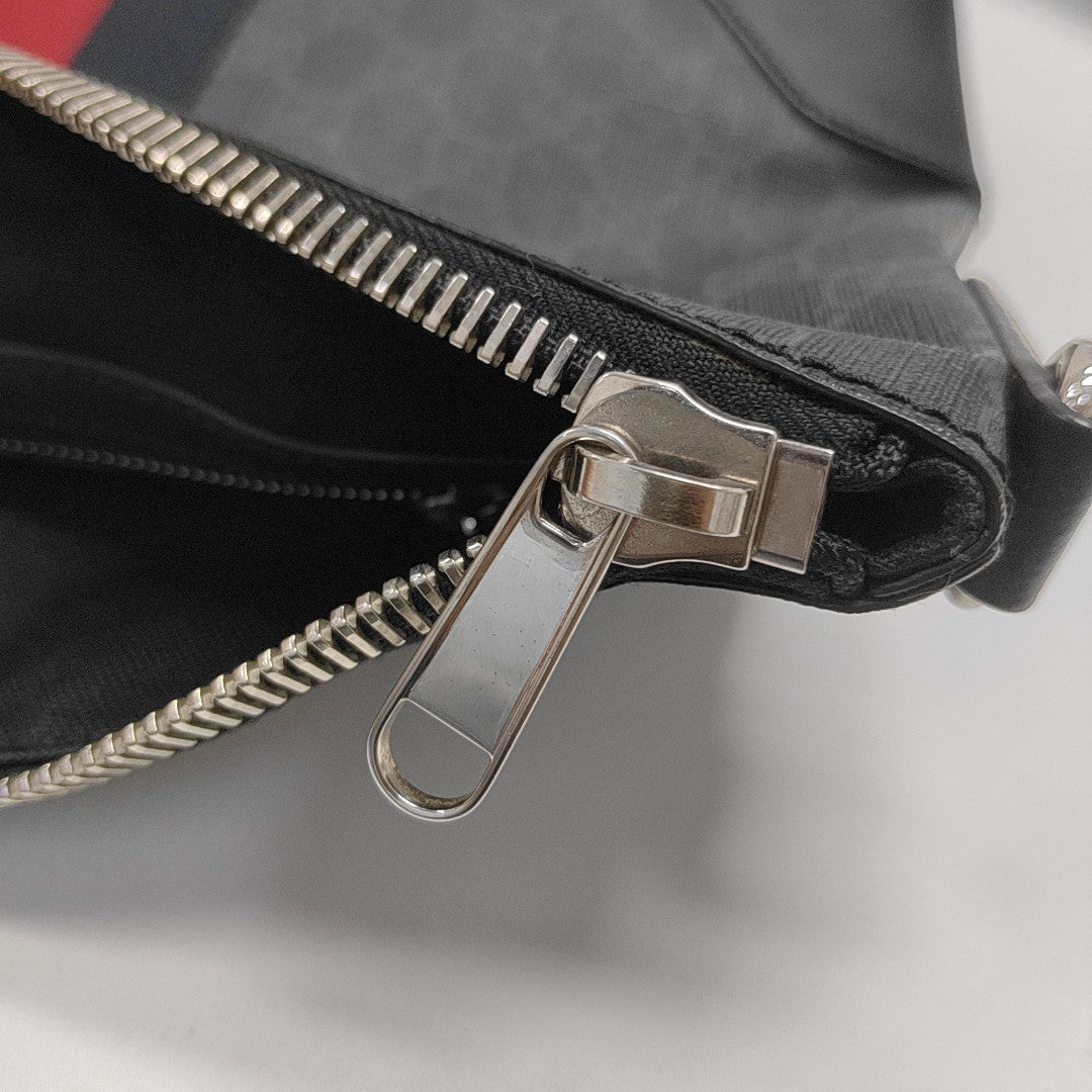 GG Supreme Monogram Coated Canvas Gray