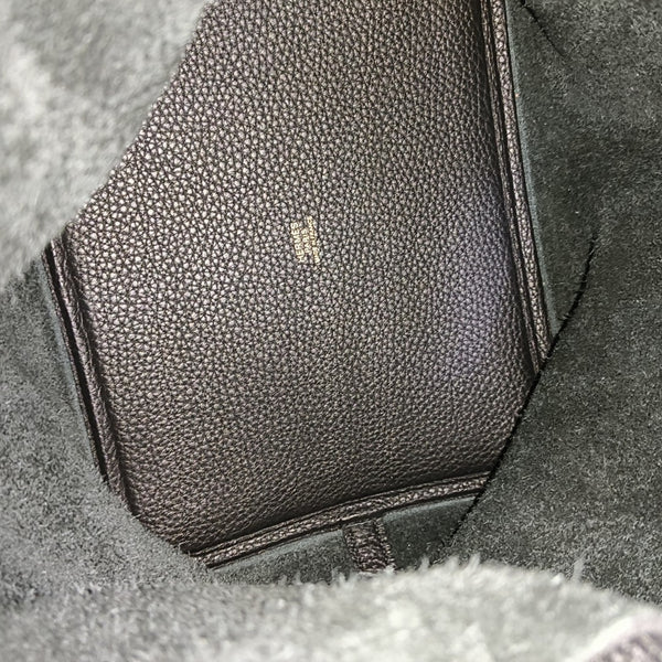 Authenticated pre-owned  Picotin Lock 22 Clemence Black - Bucket Bag at Looply