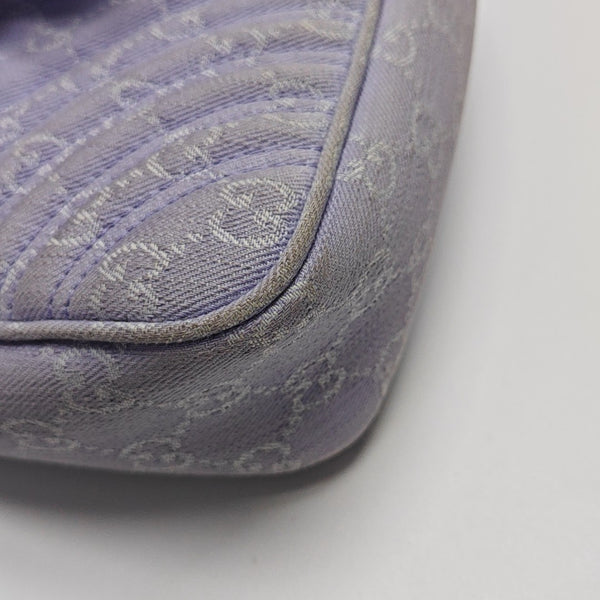 GG Marmont Medium Quilted Denim Purple