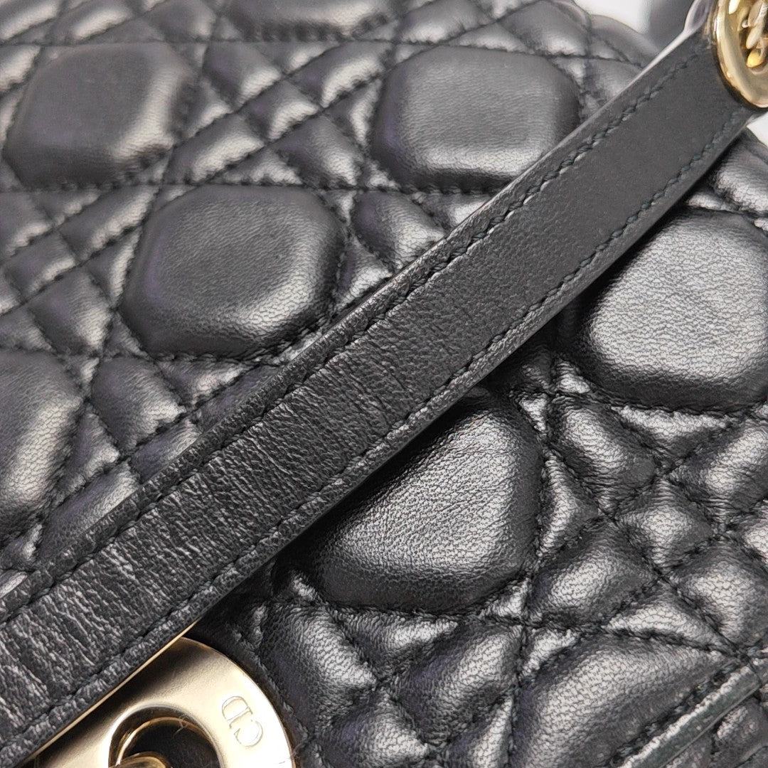 Lady Dior Mini Cannage Piel de cordero Negro