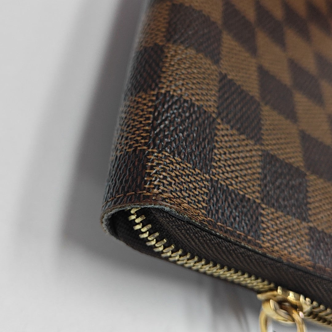 ZIPPY Damier Ebene Coated Canvas Brown Wallet