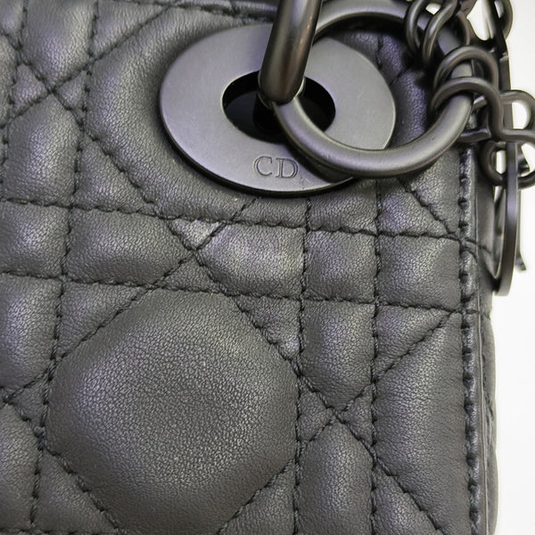 Lady Dior Mini Cannage Calfskin Black