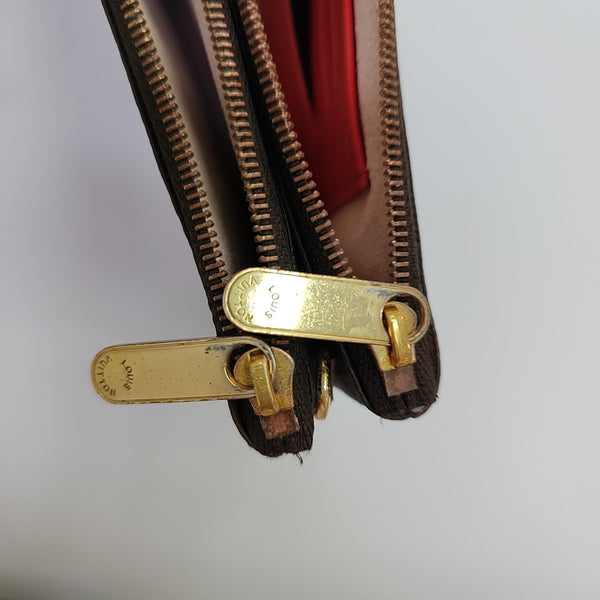 DOUBLE ZIP Monogram Coated Canvas Brown