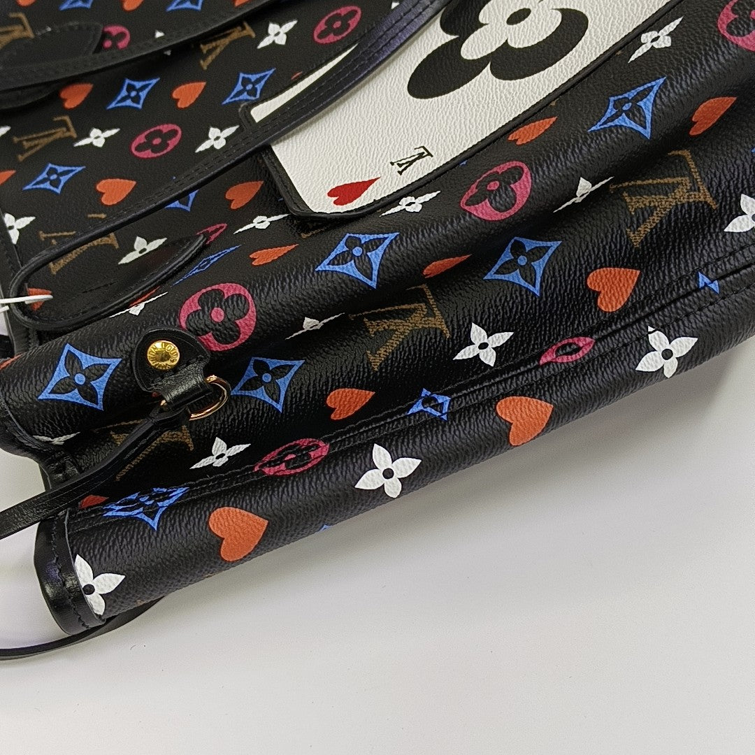 NEVERFULL MM Monogram Coated Canvas Black