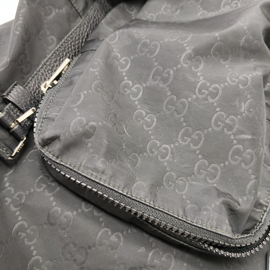 Monogram Nylon Backpack Medium Black