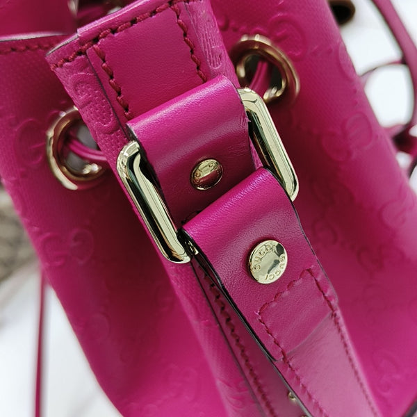 Monogram Calfskin Bucket Bag Red