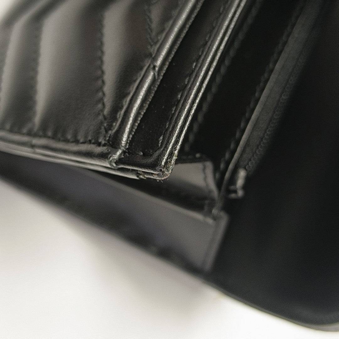 GG Marmont Super Mini Quilted Calfskin Black Wallet