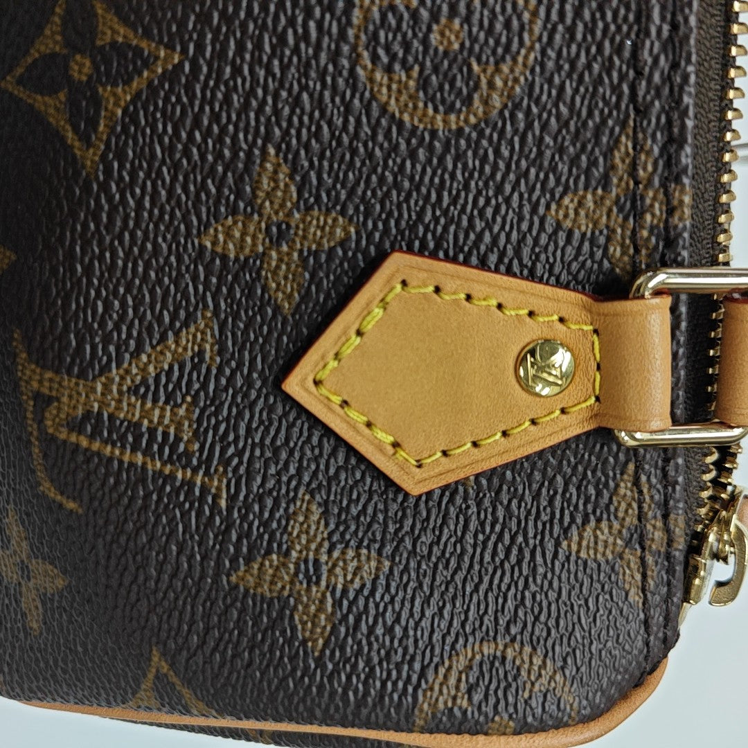 SPEEDY Nano Monogram Coated Canvas Brown