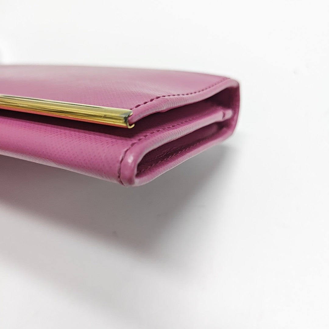 Gancio Calfskin Purple Wallet