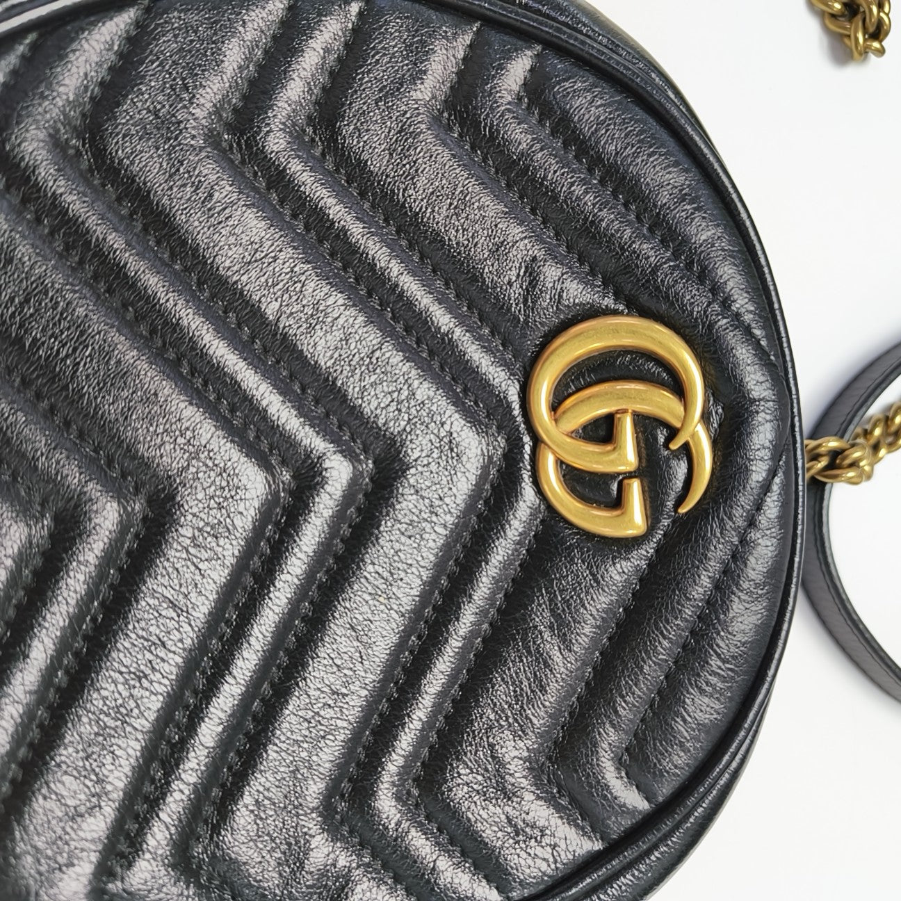 GG Marmont Mini Quilted Calfskin Black