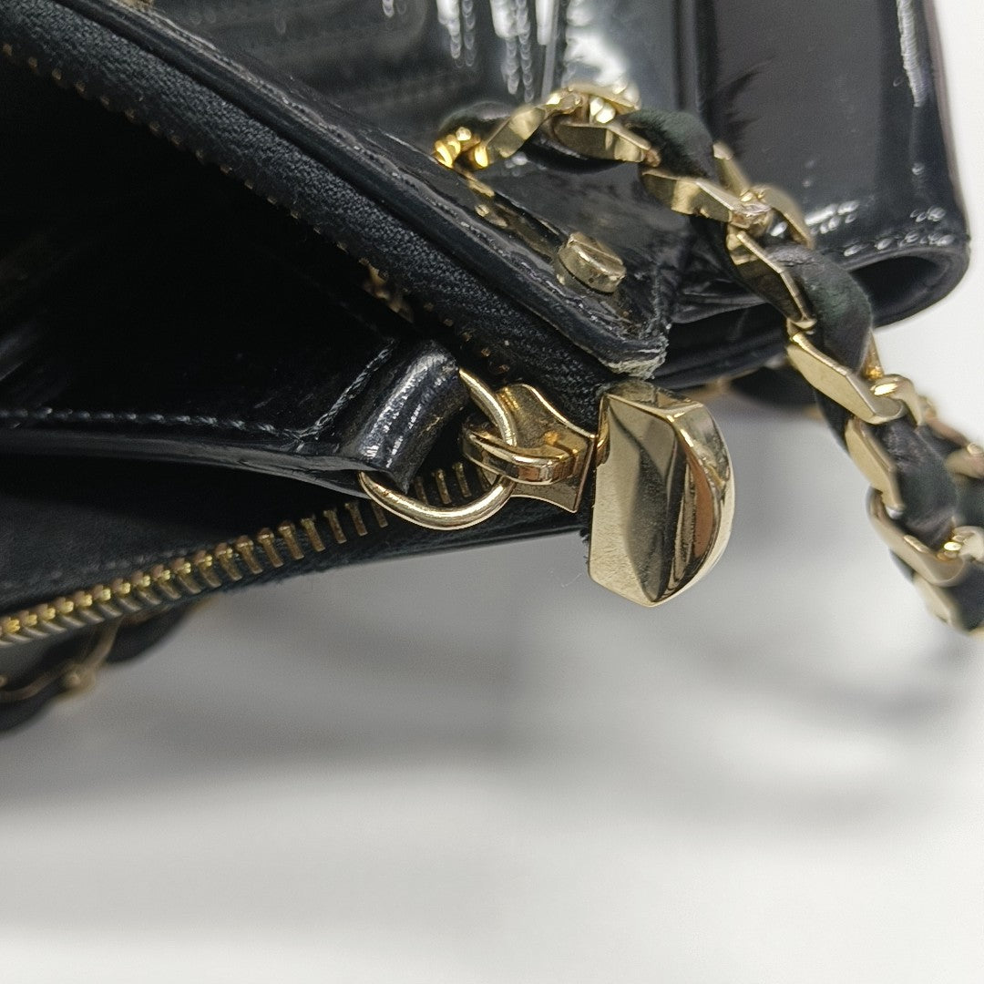 Patent Leather Shoulder Bag Black