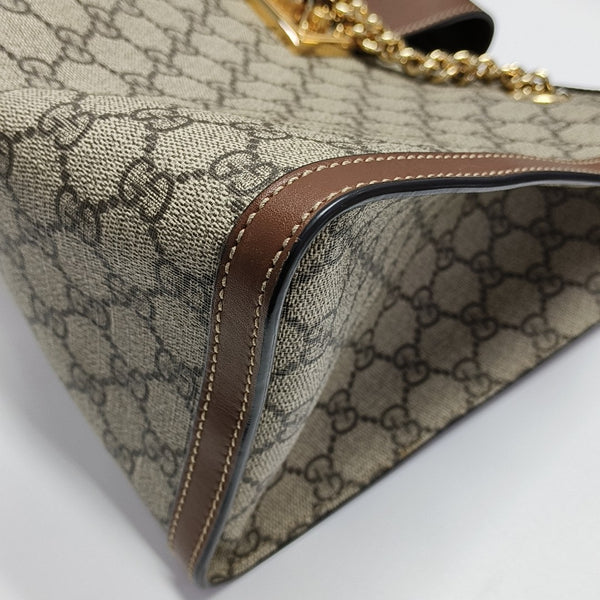 Padlock Medium Monogram Coated Canvas Beige