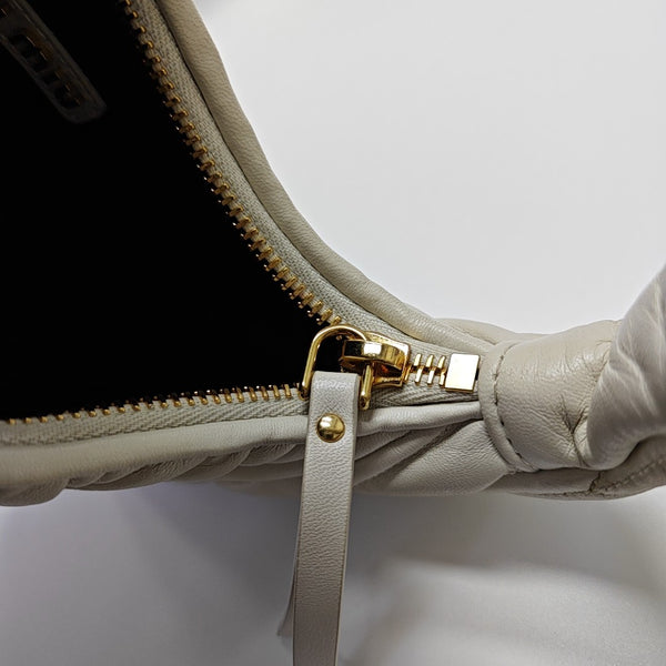 Wander Matelassé Small Quilted Lambskin White