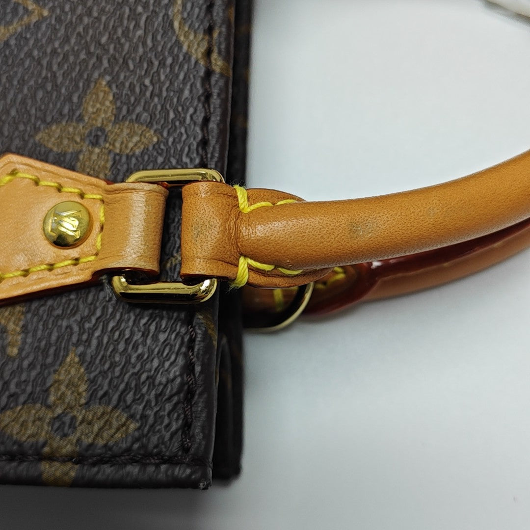 SAC PLAT Mini Monogram Coated Canvas Brown