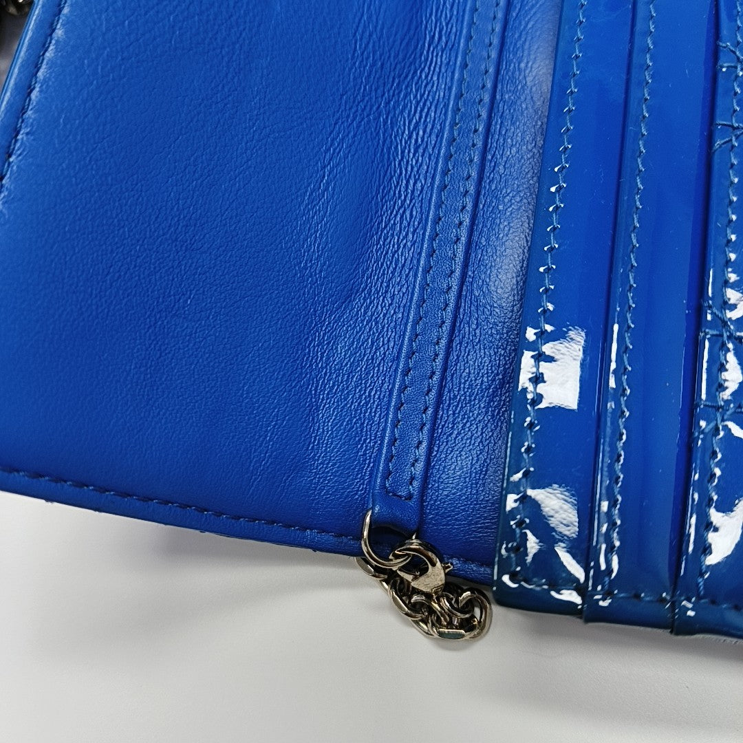 Lady Dior Small Cannage Patent Leather Blue