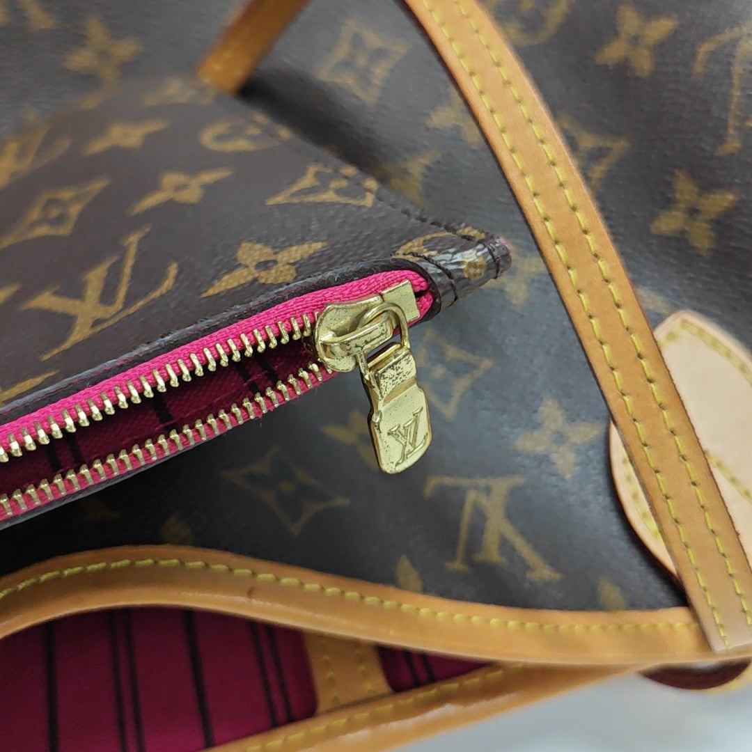 NEVERFULL MM Monogram Coated Canvas Brown