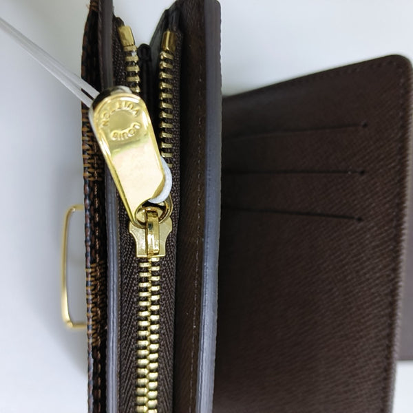 JOEY Damier Ebene Coated Canvas Brown Wallet