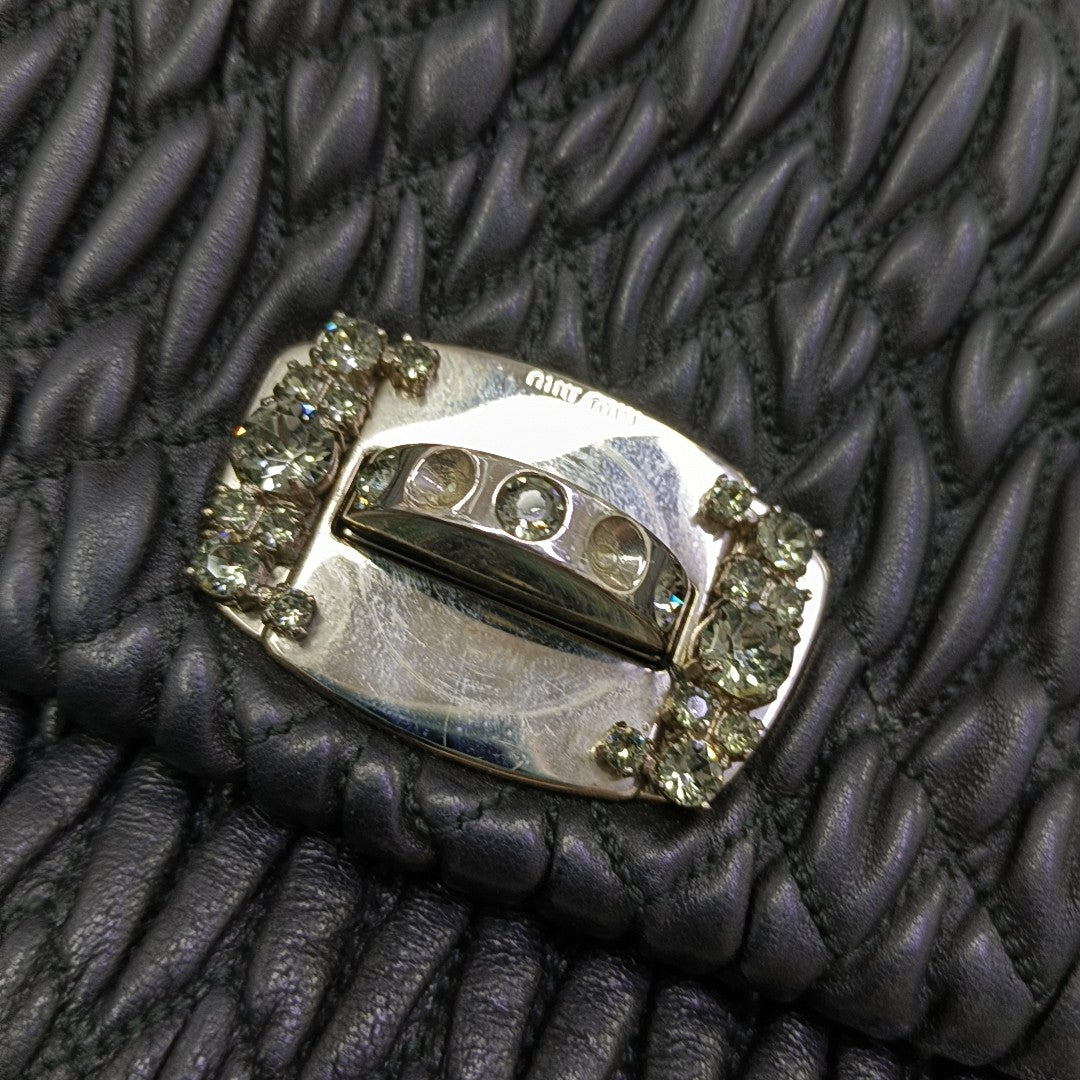 Crystal Quilted Lambskin Black