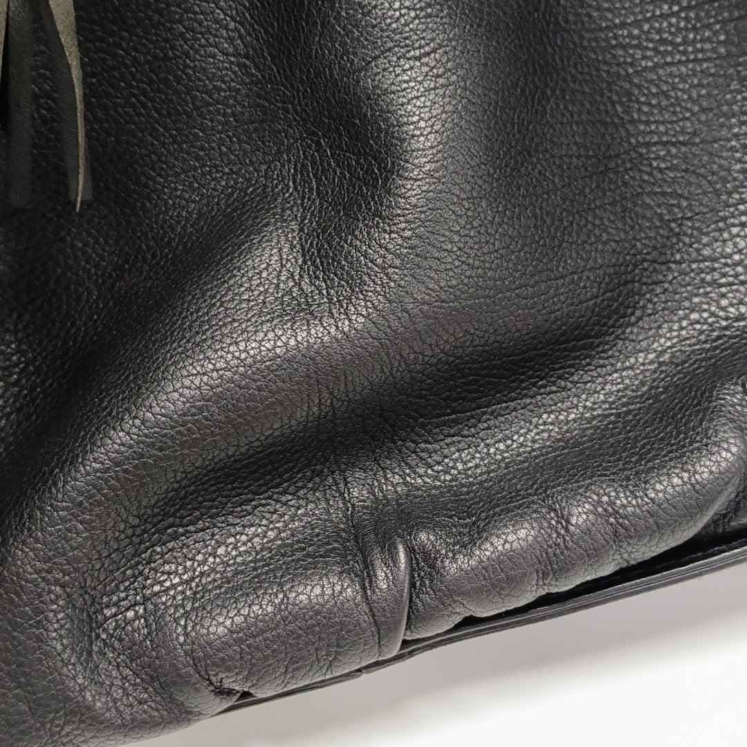 Calfskin Top Handle Bag Black