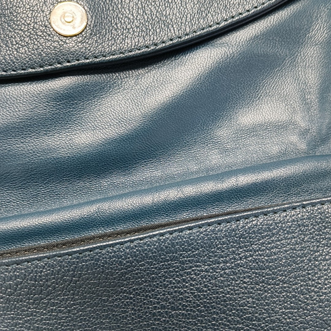 Authenticated pre-owned  Classic Metallic Edge City Calfskin Blue - Clutch at Looply
