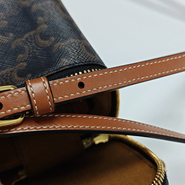 Coated Canvas Shoulder Bag Black