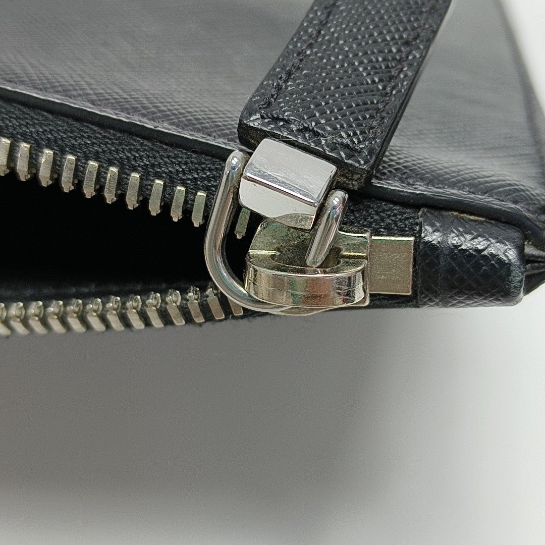 Saffiano Calfskin Clutch Black