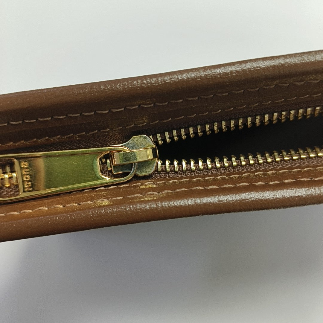 Monogram Coated Canvas Clutch Beige