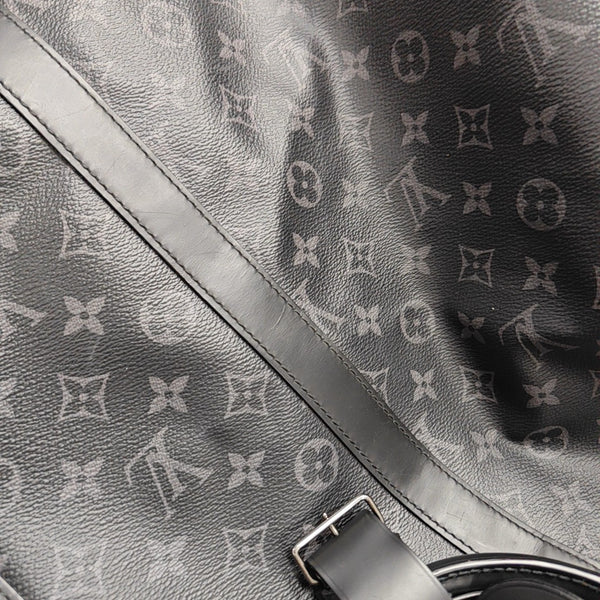 KEEPALL 55 Monogram Coated Canvas Black