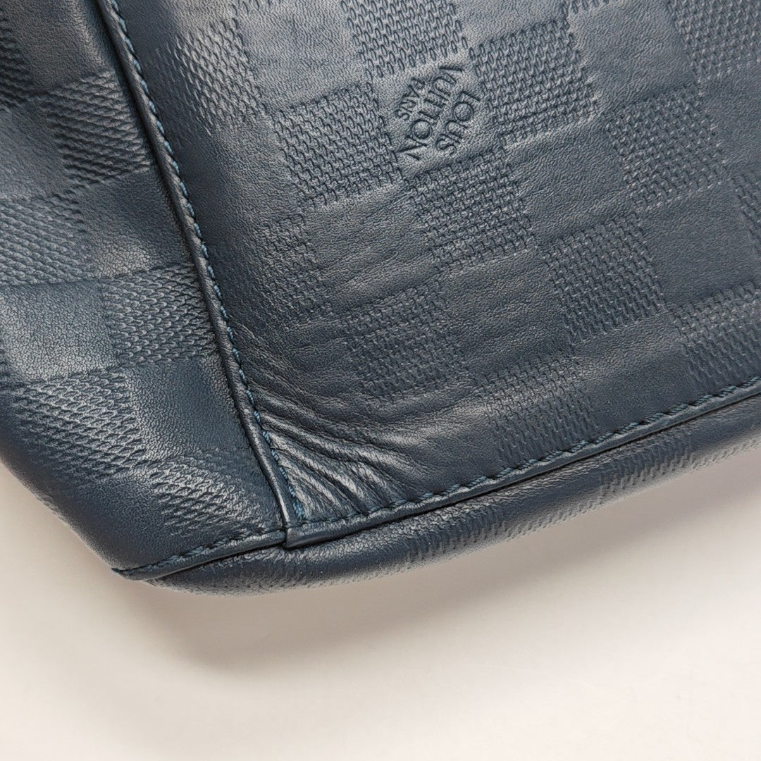 Damier Calfskin Backpack Blue