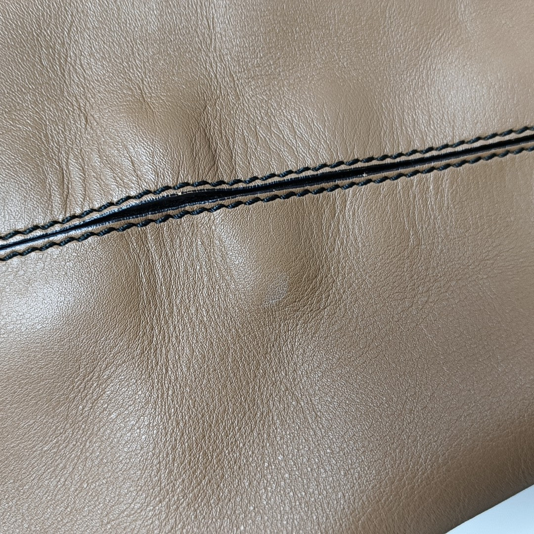 Calfskin Shoulder Bag Brown