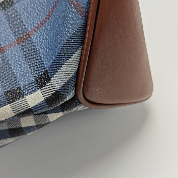 Coated Canvas Tote Bag Blue