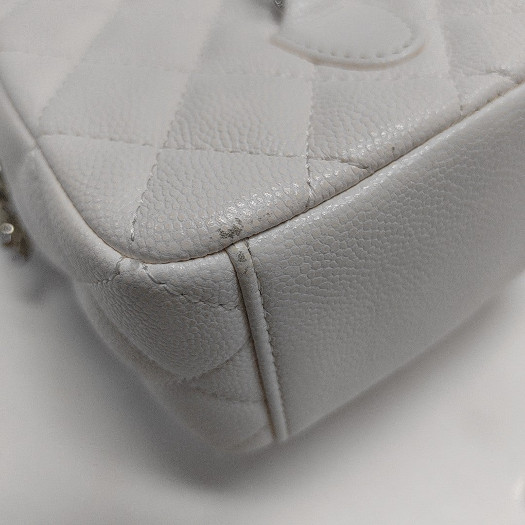 DUMA Mini Quilted Grained Calfskin White