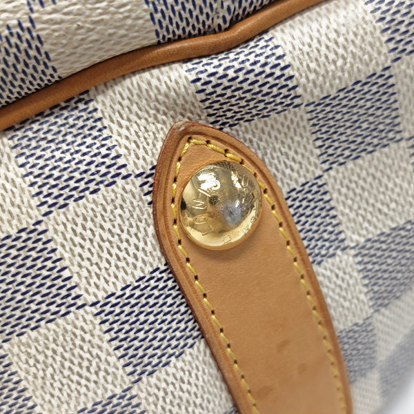 GALLIERA PM Damier Azur Coated Canvas White